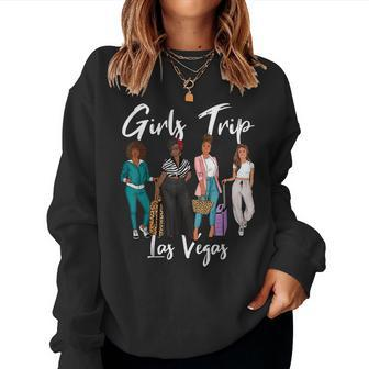 Girls Trip Las Vegas For Melanin Afro Black Vacation Women Women Crewneck Graphic Sweatshirt - Thegiftio UK