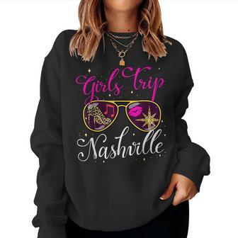 Girls Trip Nashville 2022 For Womens Weekend Birthday Party Women Crewneck Graphic Sweatshirt - Thegiftio UK