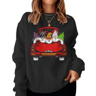 Gnome Riding Car Lazy Halloween Costume Ghost Witch Mummy  Women Crewneck Graphic Sweatshirt
