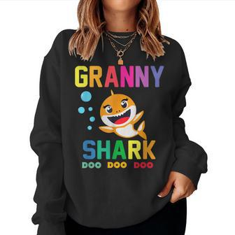 Granny Shark Granny Shark Lover Family Mothers Day Women Crewneck Graphic Sweatshirt - Thegiftio UK