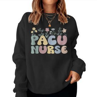 Groovy Pacu Nurse Proud Post Anesthesia Care Unit Women Crewneck Graphic Sweatshirt - Thegiftio UK