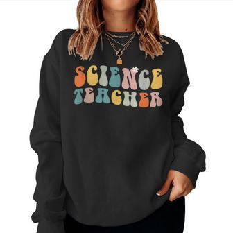 Groovy Vintage Science Squad Teacher Student Technology Team Women Crewneck Graphic Sweatshirt - Thegiftio UK