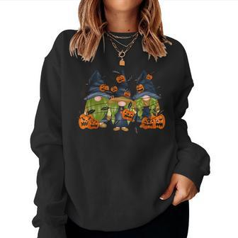 Halloween Gnomes Cute Autumn Pumpkin Fall Holiday Women Girl V13 Women Crewneck Graphic Sweatshirt - Thegiftio UK