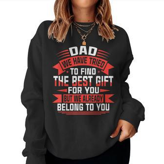 Happy Fathers Day Best Gift For Dad From Daughter Son Wife Women Crewneck Graphic Sweatshirt - Thegiftio UK