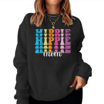 Hippie Awesome Color Hippie Mom Design Women Crewneck Graphic Sweatshirt - Seseable