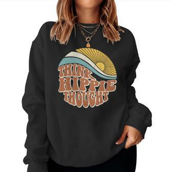 Hippie The Sun Think Hippie Thought Custom Women Crewneck Graphic Sweatshirt - Seseable