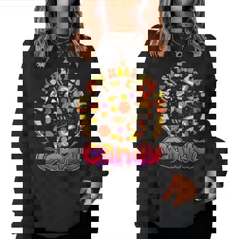 Im Just Here For The Candy Halloween Cute Lollipop Sweets Women Crewneck Graphic Sweatshirt - Thegiftio