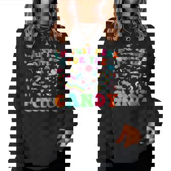 Im Just Here For The Candy Halloween Cute Lollipop Sweets Women Crewneck Graphic Sweatshirt - Thegiftio