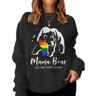 Lgbt Mama Bear T Gay Pride Equal Rights Rainbow Gift Women Crewneck Graphic Sweatshirt - Thegiftio UK