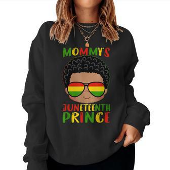 Mommys Junenth Prince Black Boy Toddler Melanin African Women Crewneck Graphic Sweatshirt - Thegiftio UK