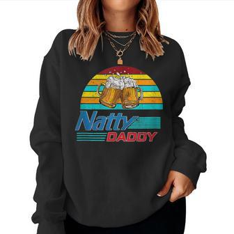 Natty Daddy Dad Bod Light Beer Lover Beer Day Retro Women Crewneck Graphic Sweatshirt - Thegiftio UK