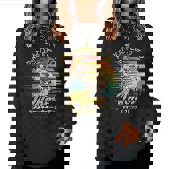 Promoted To Mom Est 2022 Women Vintage First Time Mommy Women Crewneck Graphic Sweatshirt - Thegiftio