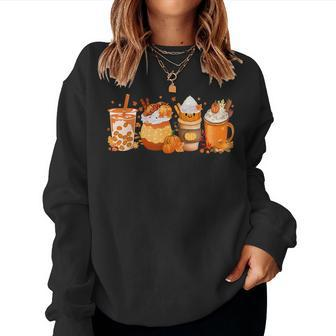 Pumpkin Spice Coffee Latte Fall Autumn Season Hello Fall  V3 Women Crewneck Graphic Sweatshirt