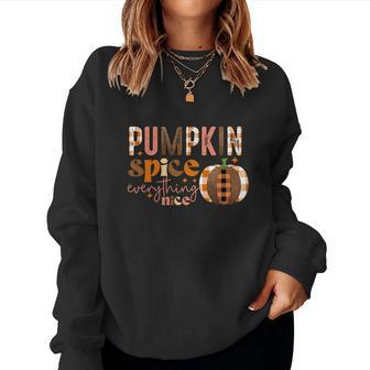Pumpkin Spice Everything Nice Fall Season V2 Women Crewneck Graphic Sweatshirt - Seseable