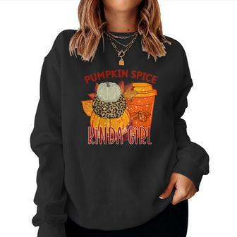 Pumpkin Spice Kinda Girl Fall Weather Women Crewneck Graphic Sweatshirt - Seseable