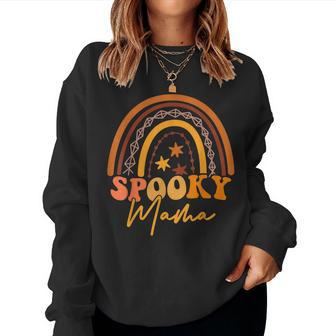 Rainbow Spooky Mama Spooky Mini Mommy And Me Funny Halloween Women Crewneck Graphic Sweatshirt - Thegiftio UK
