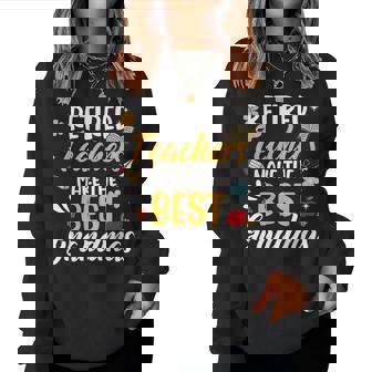 Retired Teachers Make The Best Grandmas Teacher Retirement Women Crewneck Graphic Sweatshirt - Thegiftio