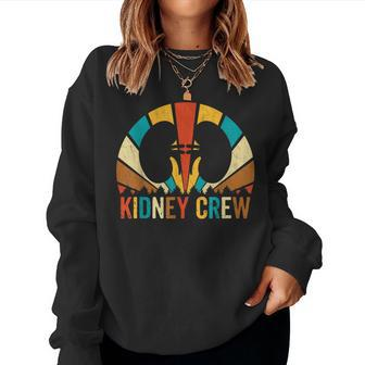 Retro Kidney Crew - Dialysis Nephrology Tech Nurse Women Crewneck Graphic Sweatshirt - Thegiftio UK