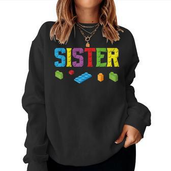 Sister Master Builder Building Bricks Blocks Family Set Girl Women Crewneck Graphic Sweatshirt - Thegiftio UK