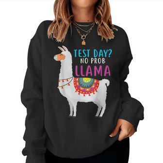 Staar Test Day No Problem Llama Teacher Testing Test Day Women Crewneck Graphic Sweatshirt - Thegiftio UK