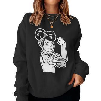 Strong Woman Rosie Strong White Woman For Dark Colors V2 Women Crewneck Graphic Sweatshirt - Seseable