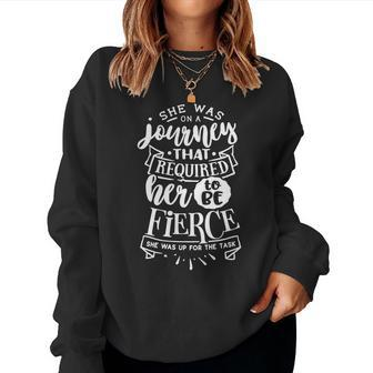 Strong Woman She Was On A Journey That Required V2 Women Crewneck Graphic Sweatshirt - Seseable