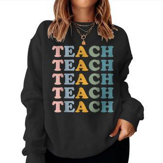 Teach Boho Teacher Crewneck Elementary School Teacher Women Crewneck Graphic Sweatshirt - Thegiftio UK
