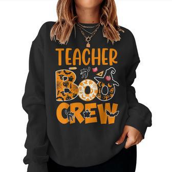 Teacher Boo Crew Halloween Witch Fall Autumn Teacher Funny Women Crewneck Graphic Sweatshirt - Thegiftio