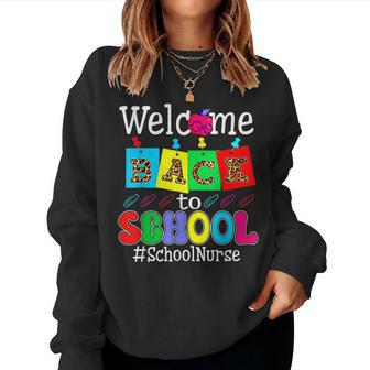 Teacher Kids Welcome Back To School Nurse Back To School Women Crewneck Graphic Sweatshirt - Thegiftio UK