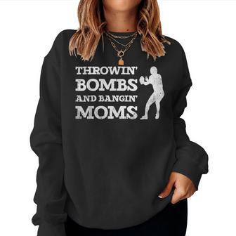 Throwing Bombs And Banging Moms Throwin Bombs Bangin Moms V2 Women Crewneck Graphic Sweatshirt - Thegiftio UK