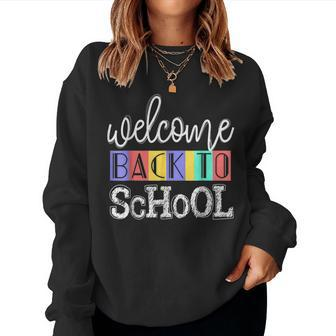 Welcome Back To School First Day Of School Teachers V2 Women Crewneck Graphic Sweatshirt - Thegiftio UK