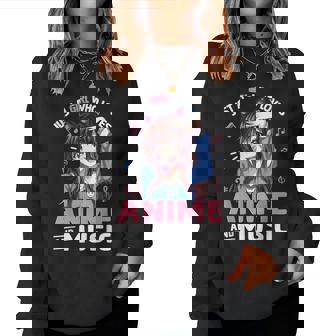 Women Just A Girl Who Loves Anime And Music Anime Lover Girl Women Crewneck Graphic Sweatshirt - Thegiftio