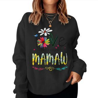 Womens I Love Being Called Mamaw Sunflower Mothers Day Gift Women Crewneck Graphic Sweatshirt - Thegiftio UK