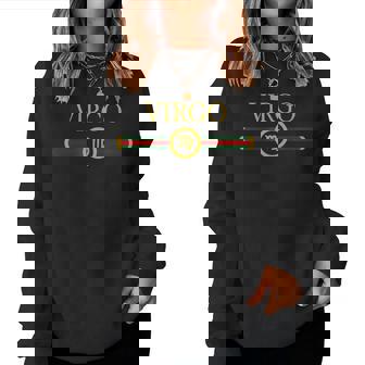 Womens Virgo Zodiac Sep August Birthday Graphic Art Virgo Sign Women Crewneck Graphic Sweatshirt - Thegiftio UK