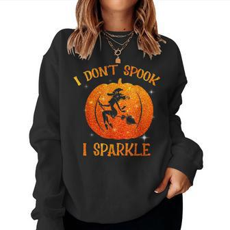 Womens Womens I Dont Spook I Sparkle Halloween Witch Women Crewneck Graphic Sweatshirt - Thegiftio UK