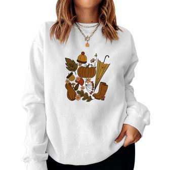Autumn Gifts Thankful Blessed Sweaters Women Crewneck Graphic Sweatshirt - Seseable