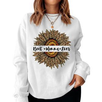 Best Momma Ever Sunflower Momma Mothers Day Gifts Women Crewneck Graphic Sweatshirt - Thegiftio UK