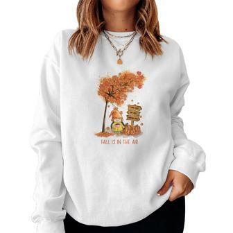 Cozy Autumn Fall Fall Is In The Air Design Women Crewneck Graphic Sweatshirt - Seseable