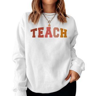 Cute Retro For Teachers Elementary School Teacher Day Women Crewneck Graphic Sweatshirt - Thegiftio UK