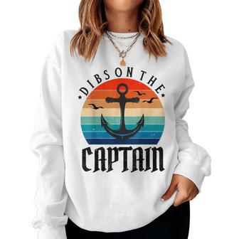 Funny Captain Wife Dibs On The Captain V11 Women Crewneck Graphic Sweatshirt - Thegiftio UK