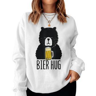 Funny Oktoberfest Design Bier Beer Bear Hug German Party V2 Women Crewneck Graphic Sweatshirt - Seseable