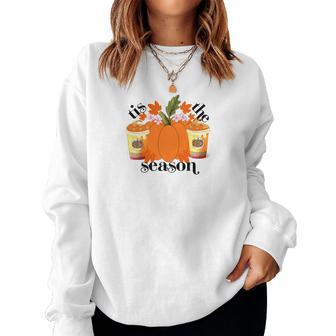 Funny Tis The Season Fall Weather Cozy Women Crewneck Graphic Sweatshirt - Seseable