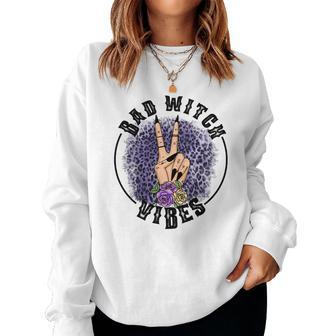 Halloween Witch Vibes Bad Witch Vibes Women Crewneck Graphic Sweatshirt - Seseable