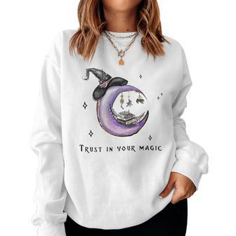 Hallowen Be Magical Witch Trust In Your Magic Women Crewneck Graphic Sweatshirt - Seseable
