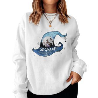 Hallowen Be Magical Witch Witches Welcome Here Custom Women Crewneck Graphic Sweatshirt - Seseable