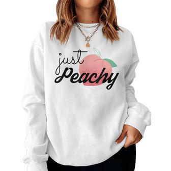 Just Peachy Womens Summer Vacation Girls Trip Besties Gifts Women Crewneck Graphic Sweatshirt - Thegiftio UK