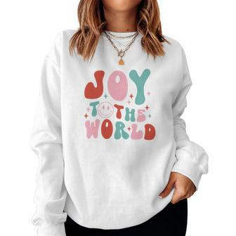 Retro Christmas Joy To The World Vintage Christmas Gifts Women Crewneck Graphic Sweatshirt - Seseable