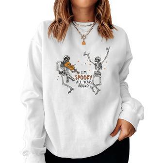 Skeleton Halloween I Am Spooky All Year Around Women Crewneck Graphic Sweatshirt - Seseable
