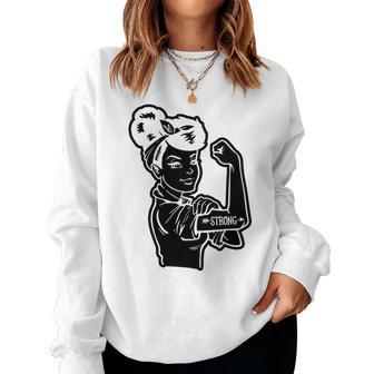 Strong Woman Rosie Strong White Woman For Dark Colors Women Crewneck Graphic Sweatshirt - Seseable