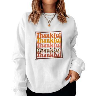 Thankful Thankful Thankful Fall Best Gift Women Crewneck Graphic Sweatshirt - Seseable